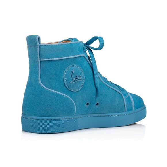 Christian Louboutin Mens Louis Orlato Flat Panorama Blue High Top Sneaker 45 12 - Picture 8 of 12